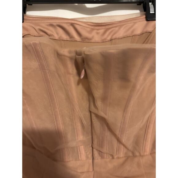 House of CB Pink Blush Mesh Dress Large Mini Bodycon Strapless Corest Bustier - Picture 5 of 12